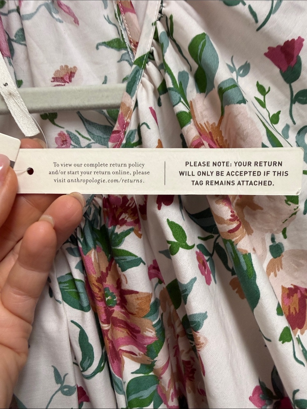 Anthropologie Floral Maxi Dress in Cream and Pink - Picture 3 of 9